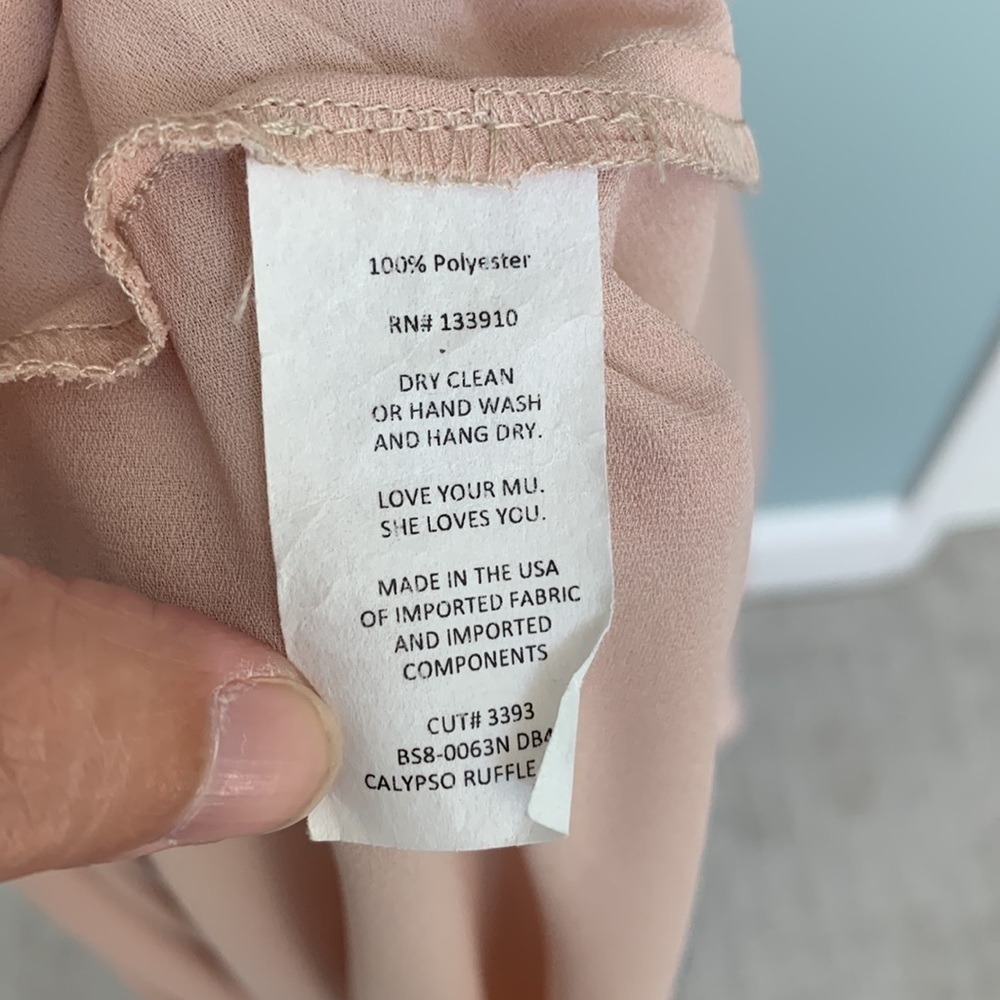 SHOW Me Your Mumu Blush Pink Calypso Ruffle Strappy Bridesmaid Dress Gown Small - Picture 6 of 12